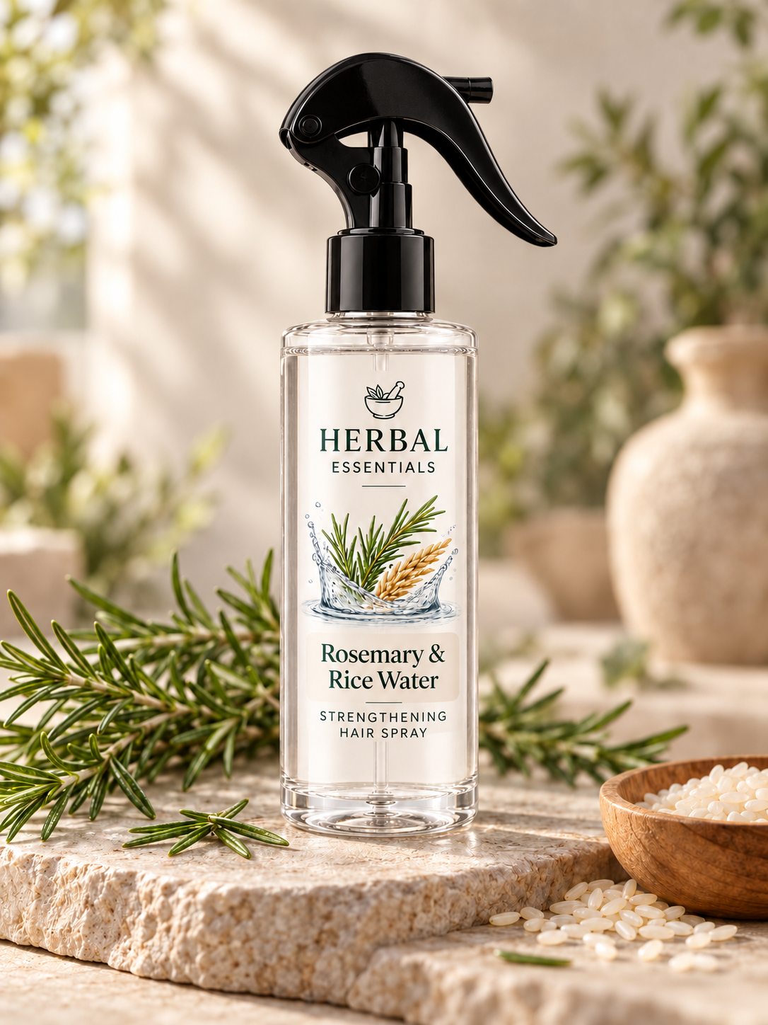 Rosemary + Ricewater Spray